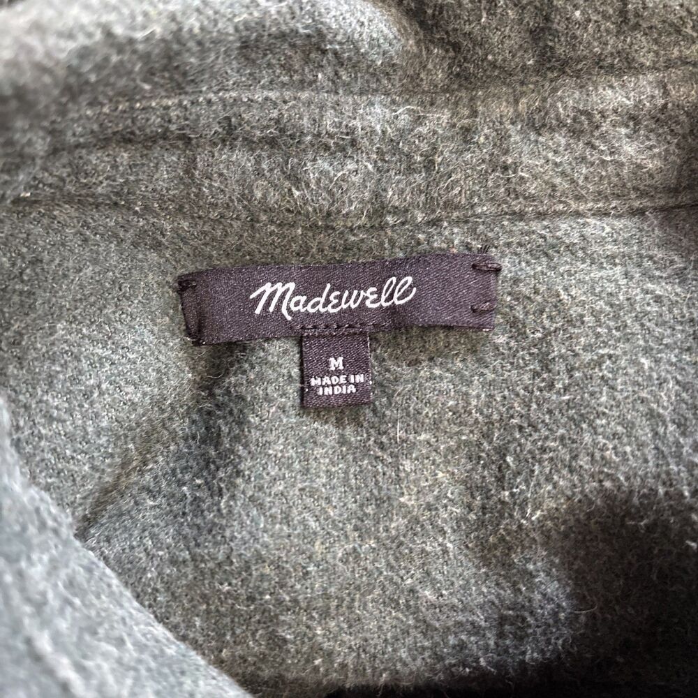 Madewell Green Half Zip Long Sleeve‎ 100% Cotton Shirt Medium - Picture 5 of 5